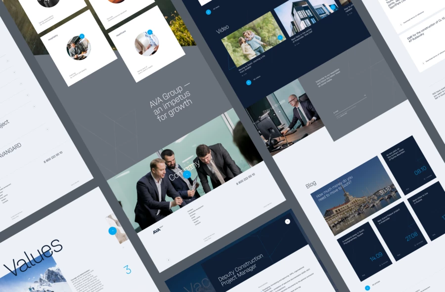 AVA Group Corporate Website Design And Development | Vide Infra | Vide ...