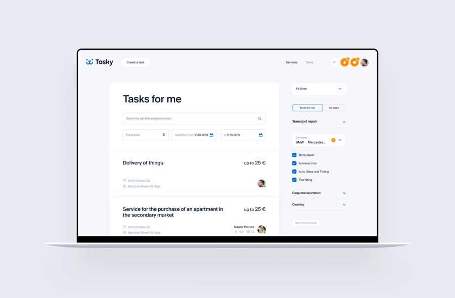 Tasky Marketplace Design And Development | Vide Infra | Vide Infra